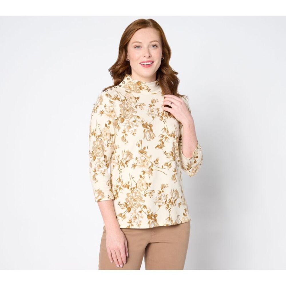 Isaac Mizrahi Live! Women's Top Sz S Estate Choice of Print Multi-colored
